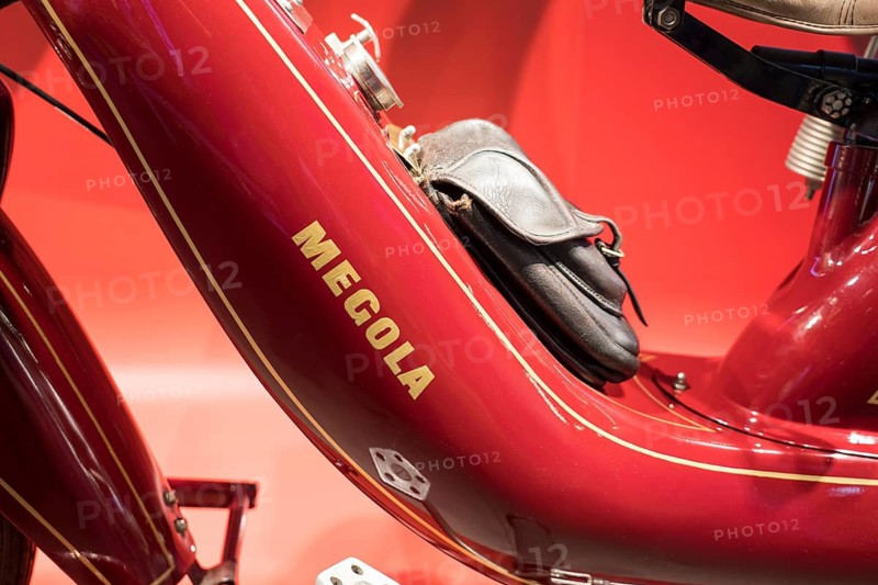 Logotype of the Megola Sport motorbike, Germany, 1922, PS.SPEICHER Museum, Einbeck, Lower Saxony