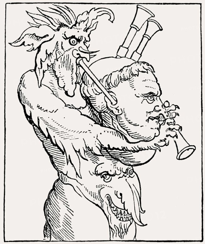Reformation period, Catholic caricature against Martin Luther