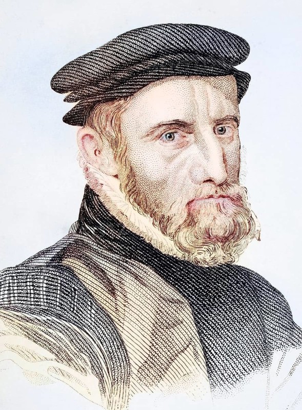 Sir Thomas Gresham, 1518/19-1579, English merchant, financier and founder of the Royal Exchange, Illustration from Old England's Worthies, published around 1880, Historical, digitally restored reproduction from a 19th century original, Record date not stated
