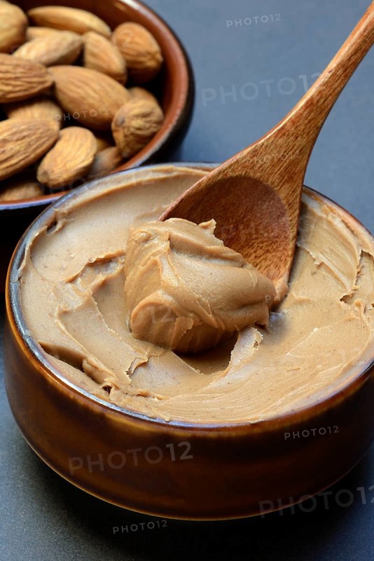 Almond cream in small bowls, spread
