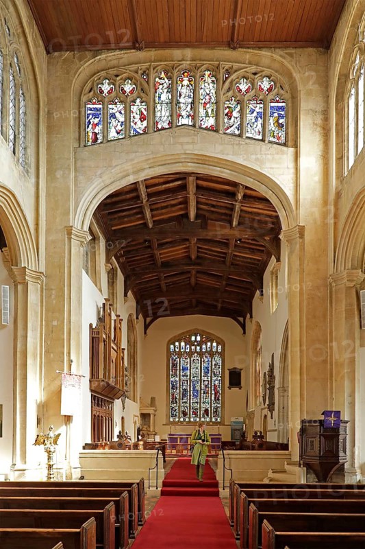 Nave, interior view, Parish Church of St James, Chipping Campden, The Cotswolds, England, Great Britain