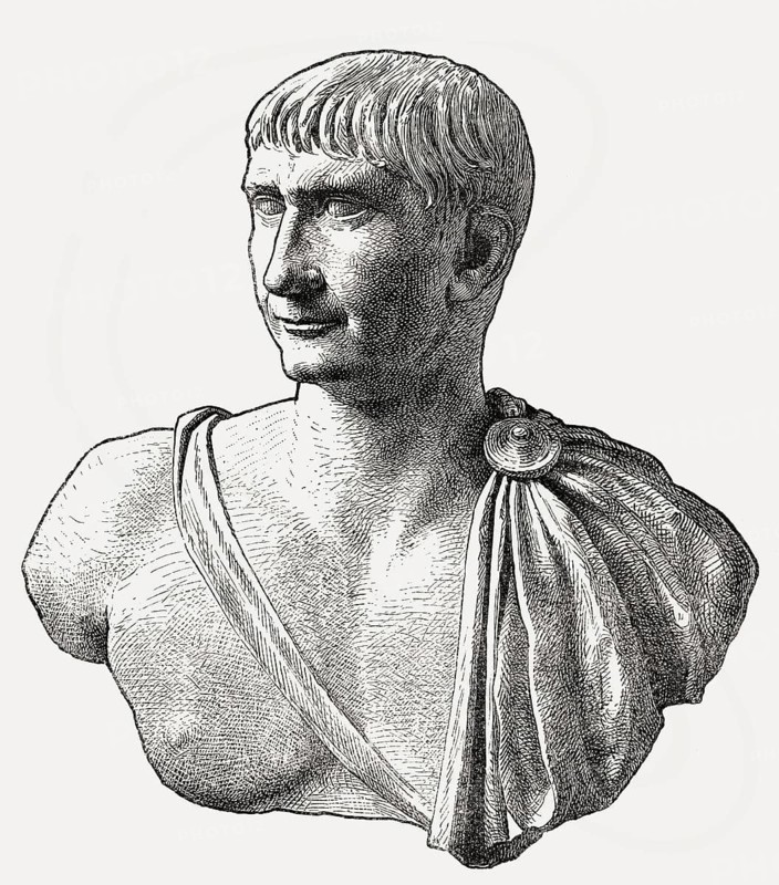 Trajan, Marcus Ulpius Traianus, 53, 117, Roman emperor from 98 until 117