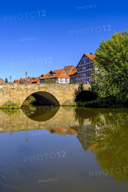 Bridge, on the Werra, Allendorf district, Bad Sooden-Allendorf, Werratal, Werra-Meißner district, Hesse, Germany