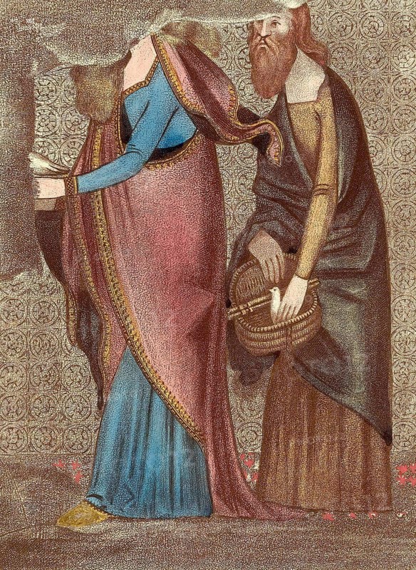 Sample of painting from St Stephen's Chapel, old Palace of Westminster, London, England, United Kingdom