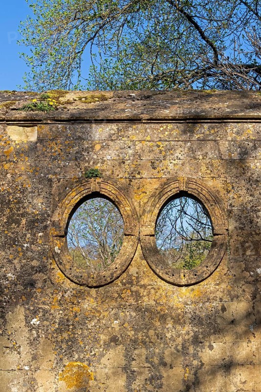 Wall, window, Stanway House, Stanway, The Cotswolds, England, Great Britain