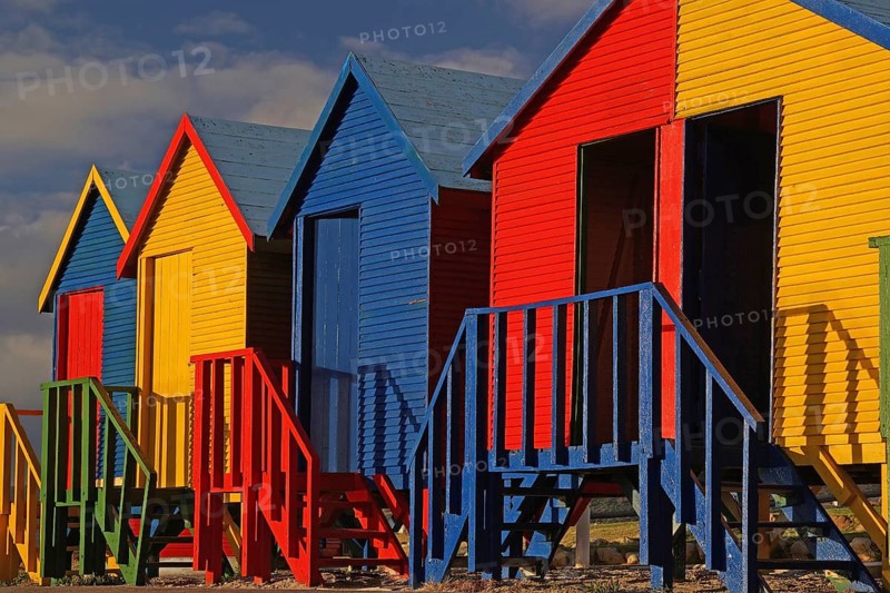 South Africa, Africa, colorful beach houses, Cape Town, Western Cape, Saint James