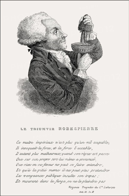 German cartoon on Robespierre, 1758, 1794, French Revolution