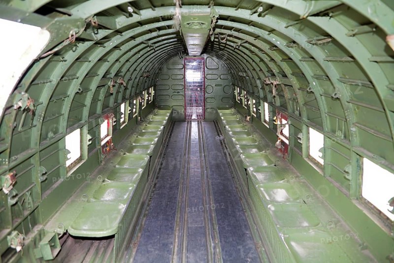 Interior view of a Douglas DC-3 C-47 Dakotal, Jordanian airforce, 1935, Innenansicht einer Douglas DC-3 C-47 Dakota der jordanischen Luftwaffe, 1935, Flugausstellung bei Hermeskeil, Hunsrück, Rheinland-Pfalz, Deutschland, Europa