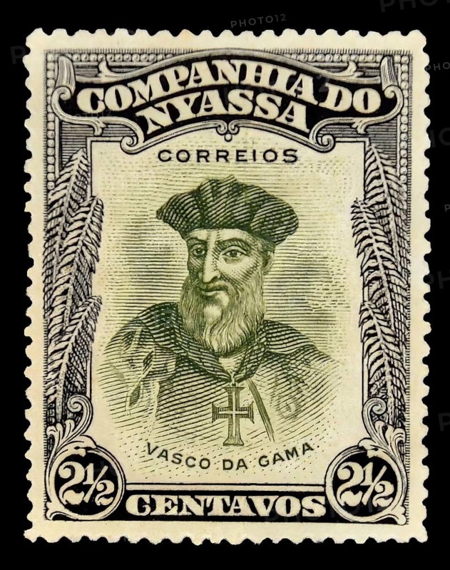 Postage stamp with a portrait of Vasco da Gama, Niassa Company, Portuguese colony of Mozambique