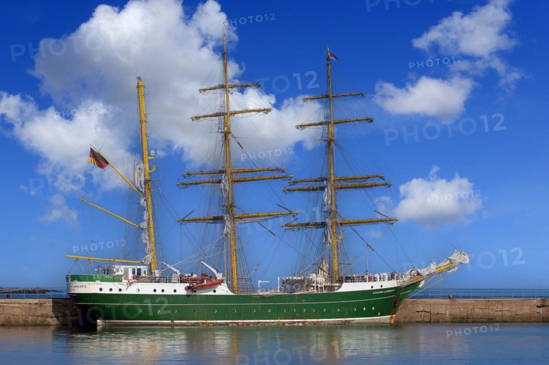 The sailing ship Alexander von Humboldt II on Heligoland, Heligoland, Schleswig-Holstein, Germany