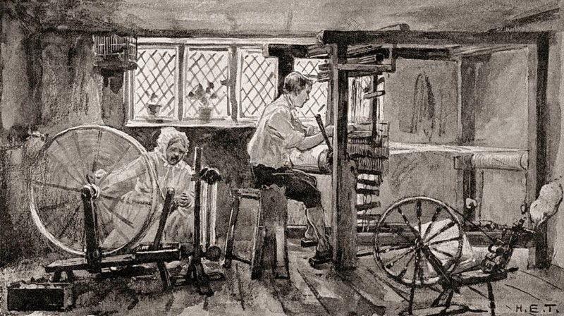 Winding and weaving, Manchester, England, UK, 18th century
