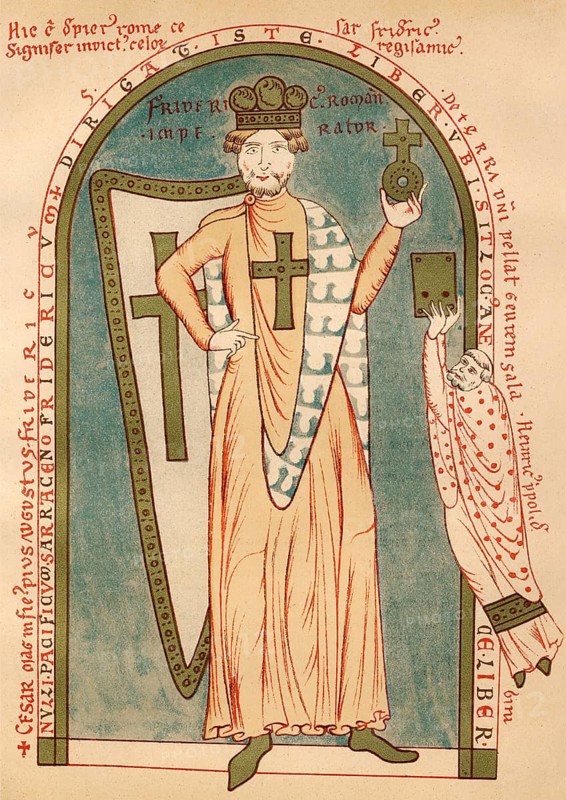 Frederick I, Frederick Barbarossa, Friedrich I., 1122-1190, the Holy Roman Emperor as a crusader