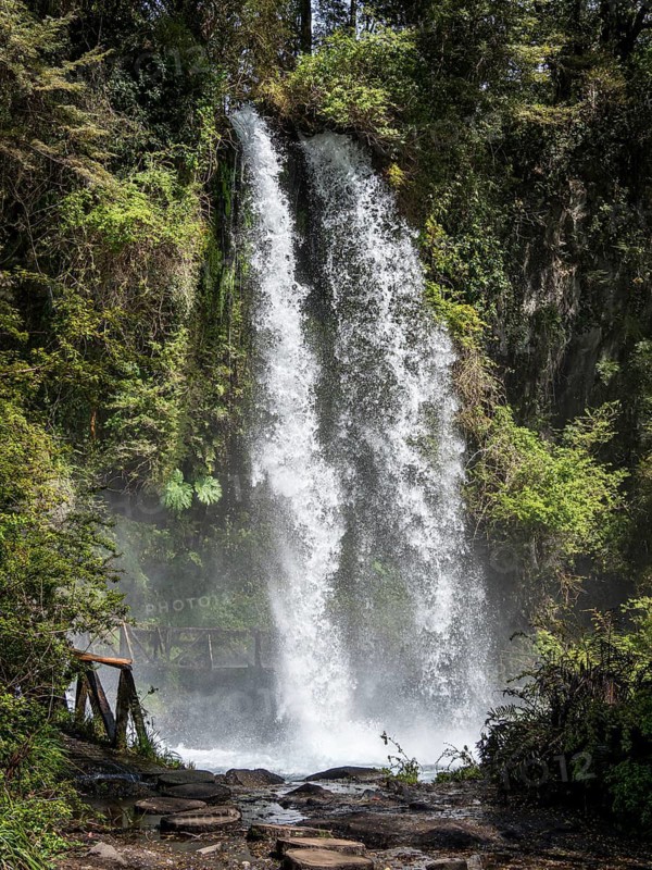 Powerful waterfall, Reserva Biológica Huilo Huilo, Chile