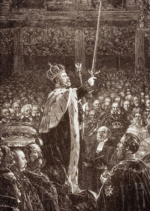 Coronation of William I as King of Prussia at Königsberg Castle in 1861