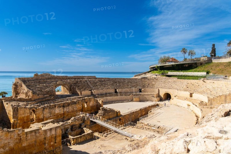 Ancient Roman amphitheatre, United Nations World Heritage Site in Tarragona, Spain