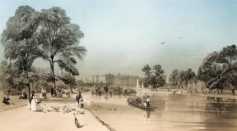 St James's Park, Buckingham Palace, London, England, after Thomas Shotter Boys, 1842