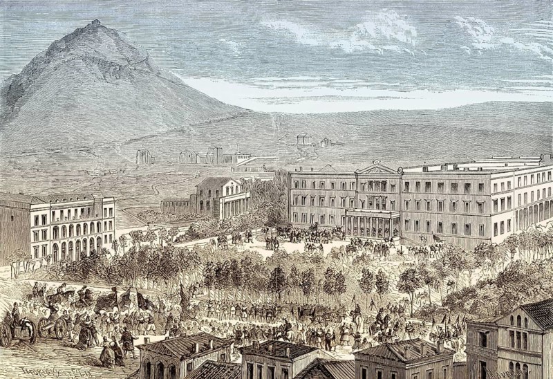 End of constitutional monarchy, Old Royal Palace, Hellenic Parliament, Syntagma Square, Athens, 1862