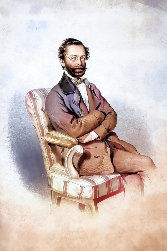 Karl Theodor von Mandell, around 1850 in Graz, Historical, digitally restored reproduction from a 19th century original, Record date not stated