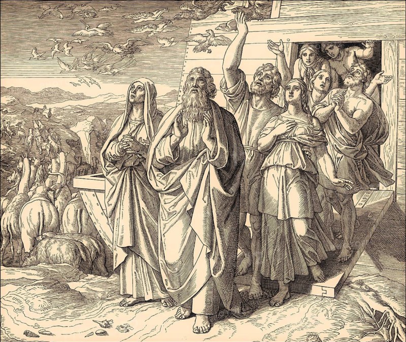 Noah Exits the Ark, Old Testament, by Julius Schnorr von Carolsfeld, 1860
