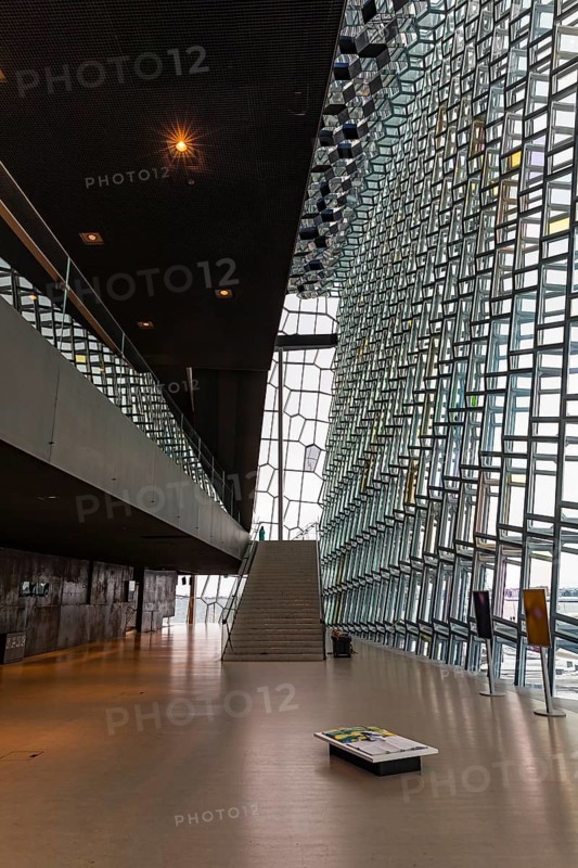 Harpa Concert Hall and Congress Centre, interior view, artistic modern architecture, Reykjavik, Reykjanes Peninsula, Sudurnes, Iceland