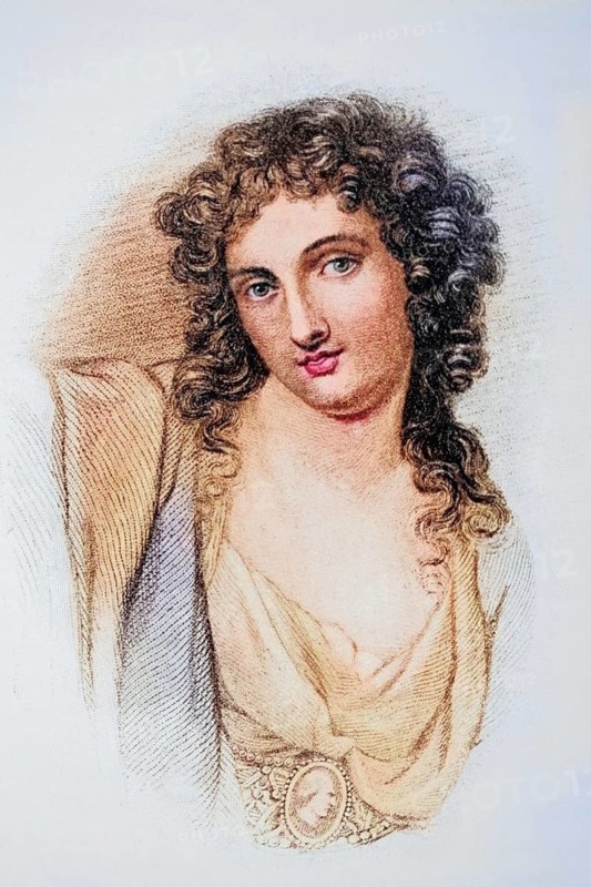 Emma, Lady Hamilton (born 26 April 1765 in Ness as Amy Lyon, died 15 January 1815 in Calais) was a celebrated beauty, artist and socialite around 1800, Historic, digitally restored reproduction from a 19th century original, Record date not stated