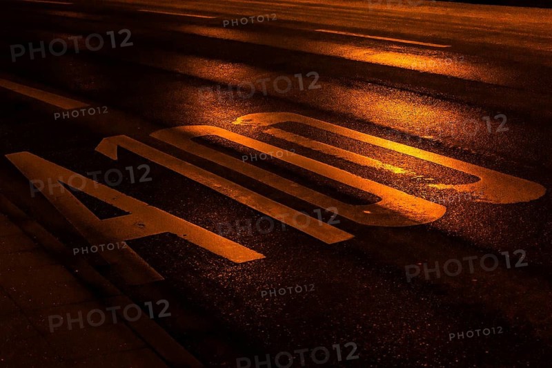 A100 road marking on the A100, Berliner Stadtautobahn, Schöneberg, Berlin, Germany