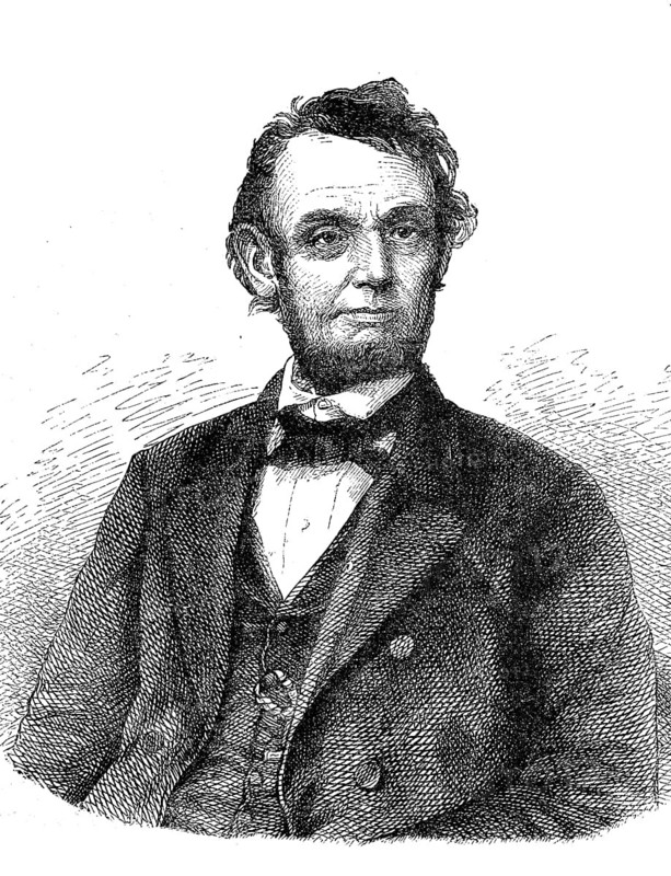 Abraham Lincoln, 12 February 1809, 15 April 1865, from 1861 to 1865 16th President of the United States of America, Historical, digital reproduction of an original from the 19th century