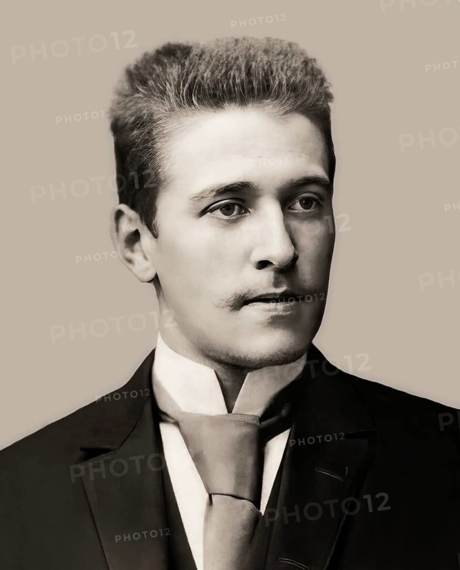 Hugo von Hofmannsthal, 1874-1929, Austrian novelist and poet, digital edited according to a photograph, 1893
