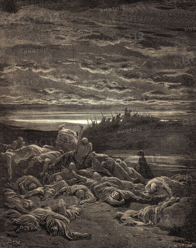 Death of the Sons of Gideon, Old Testament, Gustave Doré, 1863
