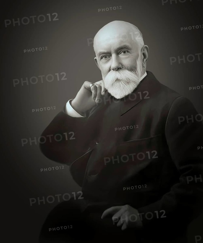 A portrait of Thomas Burberry, 1835 – 1926, an English fashion designer and the founder of the Burberry fashion house