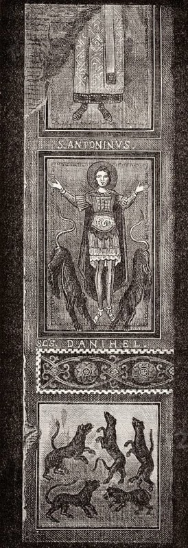 Legend of Daniel in the Lion's Den, 9th century, Basilica of Saint Clement, Rome, Italy