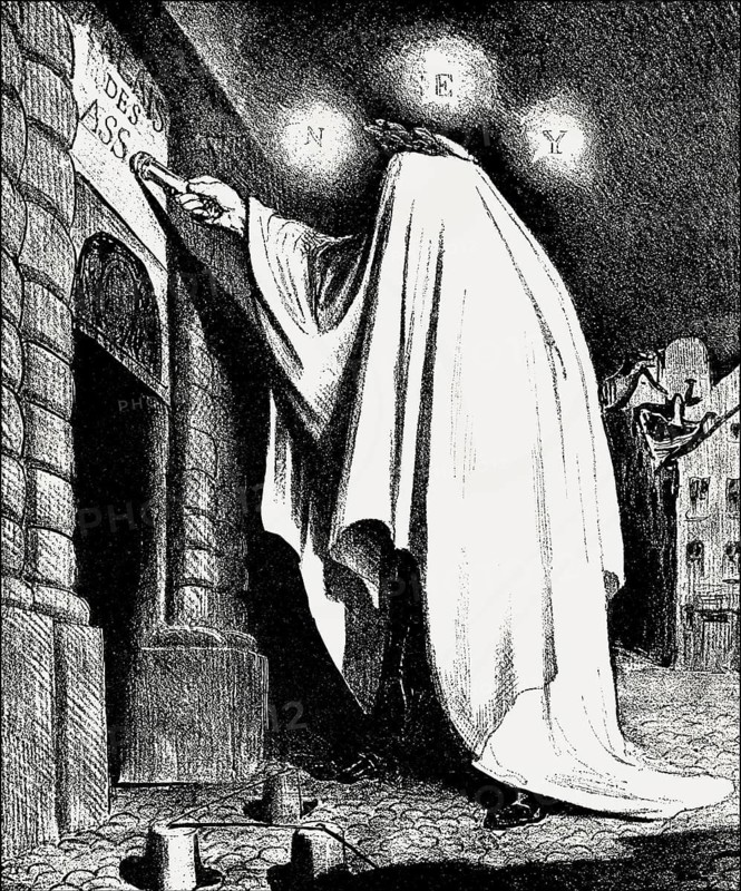 The ghost of Marshal Ney, Caricature by Honoré-Victorin Daumier, 1834