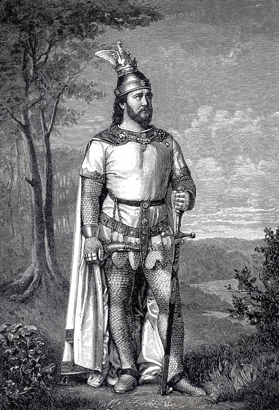 Heinrich Vogl as Lohengrin. Heinrich Vogl (born 15 January 1845 in Munich, died 21 April 1900 in Munich) was a German opera singer, heldentenor and composer, illustration, reproduction from a 19th century original. Authentic, file restored for optimal use, exact date of original unknown, Historical