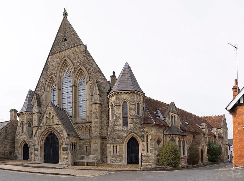 Radcliffe Centre University Building, Photomerge, Church Street, Buckingham, England, Great Britain