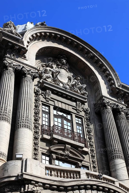 In the centre, part of a historic building, Chamber of Commerce and Industry, Camera de comet si Industrie a Municipiului, Bucharest, Romania
