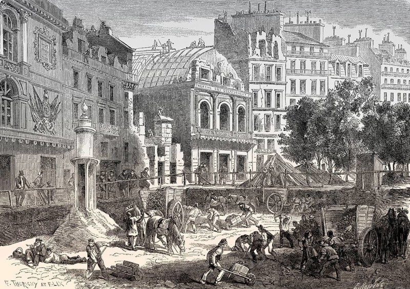 Demolition of the theatres on the boulevard du Temple during Haussmann's renovation of Paris, 1862