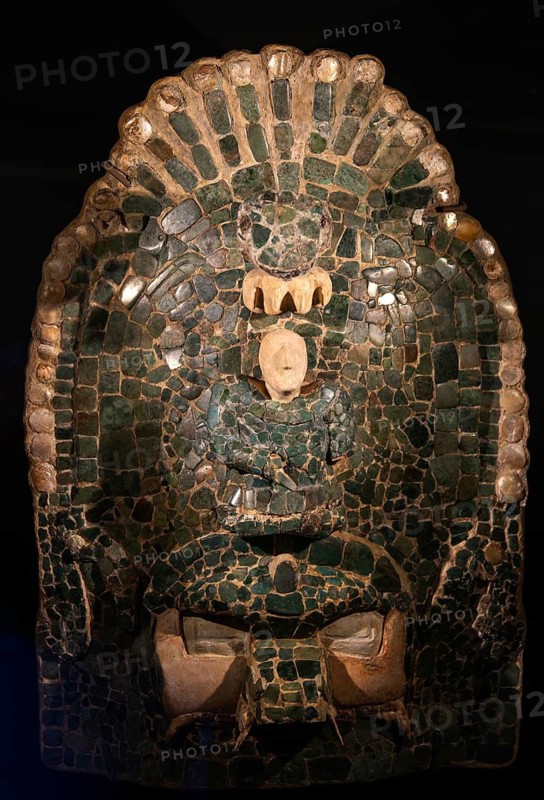 Funeral headress Yuknoom Ch'een II, Calakmul, Late Classic period, Mayan archaeological museum, Fort San Jose, Campeche, Mexico