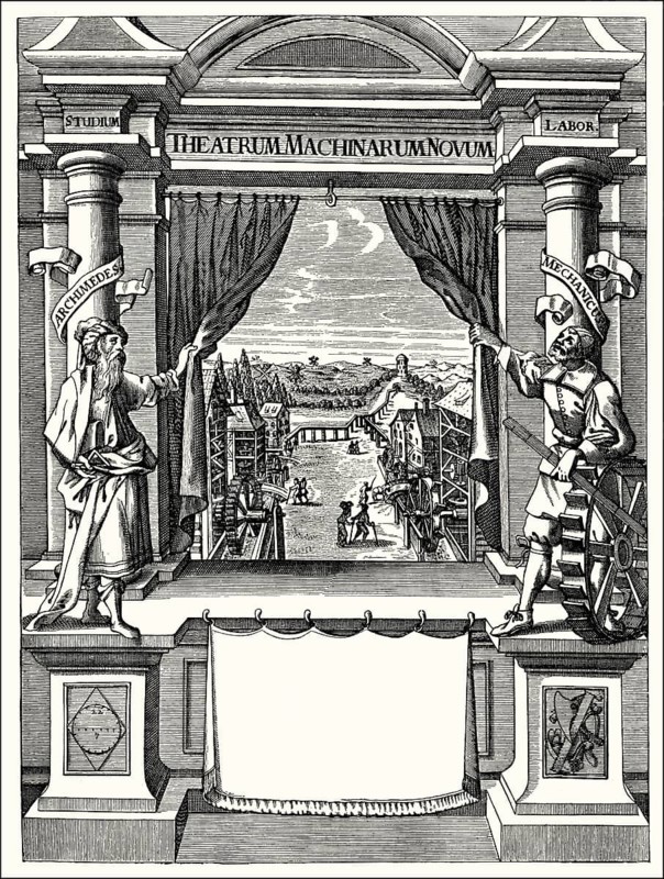 Title of Theatrum Machinarum Novum by Georg Andreas Böckler, Nürnberg, 1662, facsimile