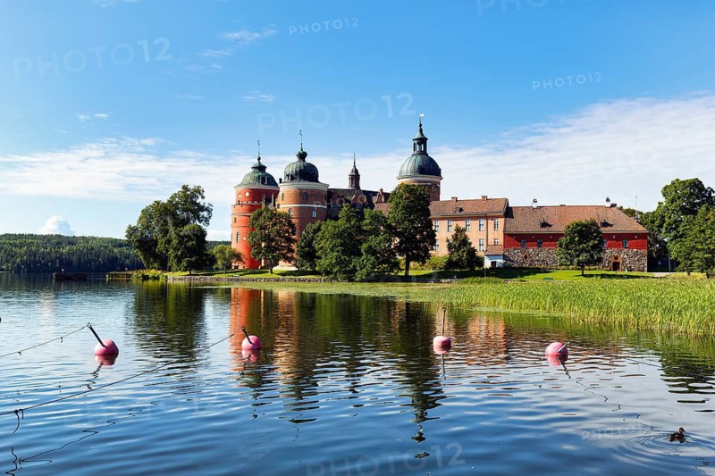 Gripsholm Castle on Lake Mälaren, Mälarsee, Mariefred, Strängnäs, Södermanland County, Sweden