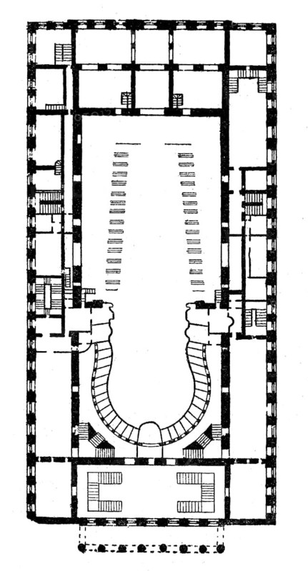 Ground plan of the Mariinsky Theatre, Saint Petersburg, Russia, 1860s