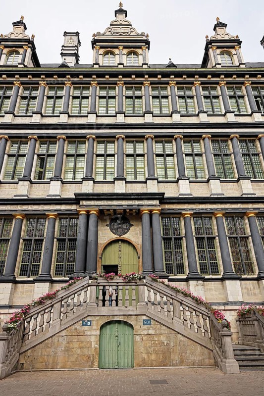 Historic City Hall Stadhuis, main entrance, Ghent, Flanders, Belgium
