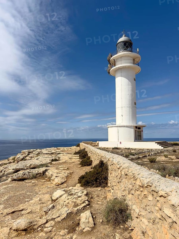 Far de Cap de Barbaria lighthouse on the southern tip of Formentera, Balearic Islands, Spain
