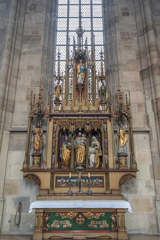 St Joseph's altar, around 1480/90, in the late Gothic hall church of St George, Dinkelsbühl, Bavaria, Germany