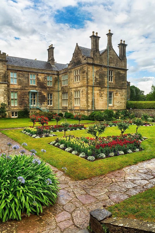 Manor house with gardens, Muckross House & Gardens, Killarney National Park, Ring of Kerry scenic road, Iveragh Peninsula, County Kerry, Ireland