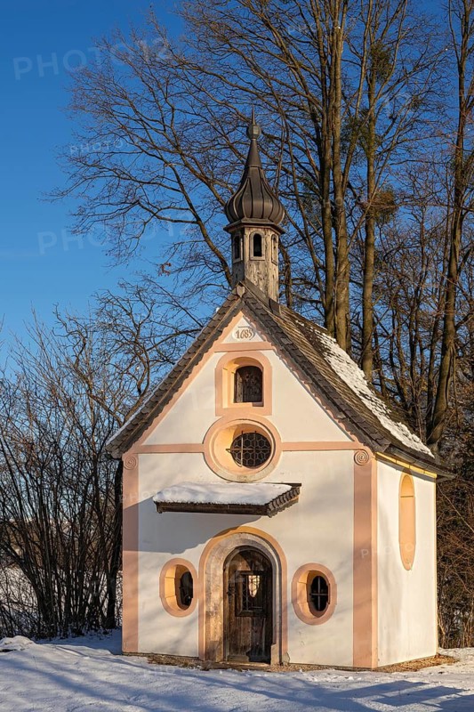St Anthony's Chapel in winter, Kramsach, Hagau, Tyrol, Austria
