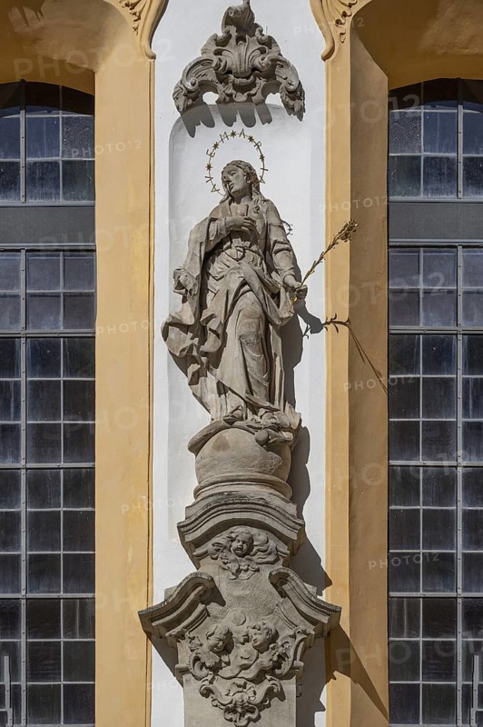 Sculpture of St Mary at the castle church, 1746 to 1748, Ellingen Residence, Ellingen, Middle Franconia, Bavaria, Germany