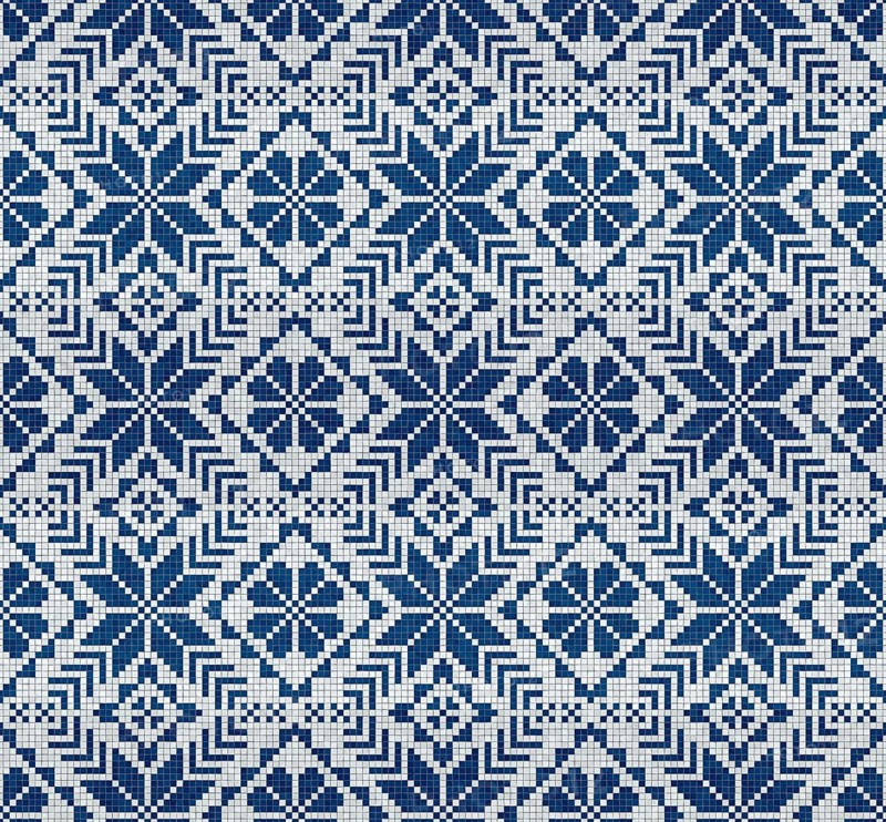 Scandinavian style seamless mosaic tiles pattern