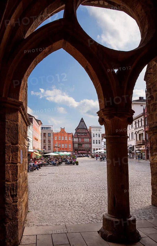 Market place, Minden, North Rhine-Westphalia, Germany