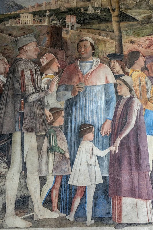 Camera degli Sposi, detail of a fresco by Andrea Mantegna, Palazzo Ducale, Mantua, Italy