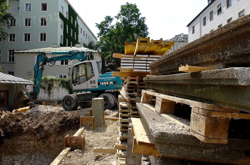 Construction site, core renovation of the Greek restaurant Moro Mou in spring 2022, Königinstraße, Munich, Bavaria, Germany